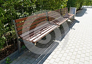 New Modern Bench in Park, Outdoor City Architecture, Wooden Benches, Outdoor Chair, Urban Public Furniture