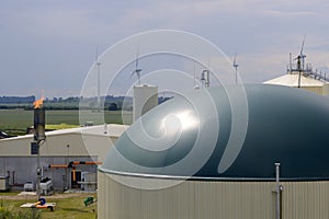 New, modern biogas plant from top