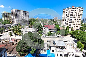 New modern buildings in Dar-es-Salaam, Africa. Panoramic view