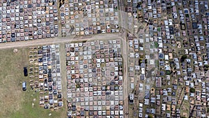 New and modern Cemetery in one European country arial view