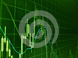 New modern computer and business strategy as concept. Stockmarket online trading chart candlestick on crypto currency platform.