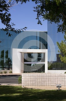 New modern corporate office building entrance