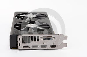 New modern gaming graphics card on white