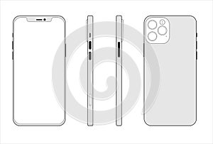 New modern grey smartphone similar to iphone 12