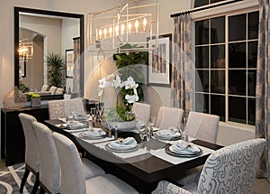 New modern home fine formal dining room photo