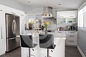 New modern home kitchen with island