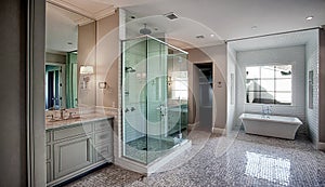 New Modern Home Master Bath Room