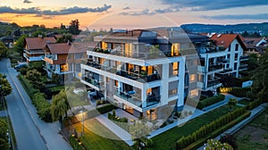 New Modern Multi-Family Housing in a City Residential Complex