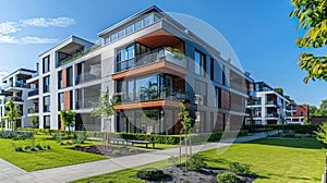 New Modern Multi-Family Housing in a City Residential Complex