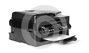 New modern multifunction printer isolated on white