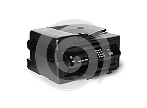 New modern multifunction printer isolated on white