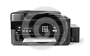 New modern multifunction printer isolated on white