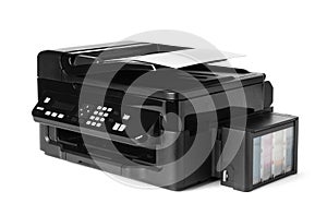 New modern multifunction printer isolated on white