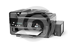New modern multifunction printer isolated on white