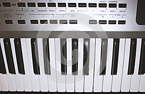 New modern pipe organ keyboard top view