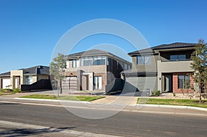 New modern residential houses in Melbourne`s suburb. VIC Australia.