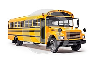 New modern school bus isolated on white background. Generative AI