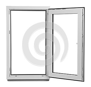New modern single casement window isolated on white photo