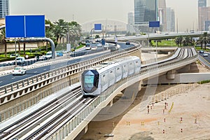 New modern tram in Dubai