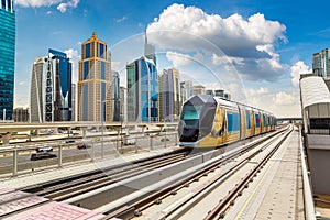 New modern tram in Dubai