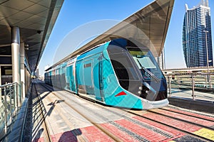 New modern tram in Dubai, UAE