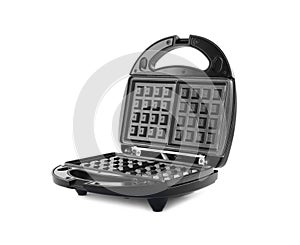 New modern waffle iron isolated on white