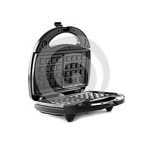 New modern waffle iron isolated on white