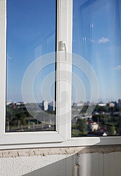 new modern white plastic pvc window