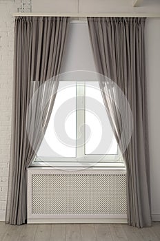 New modern window with curtains