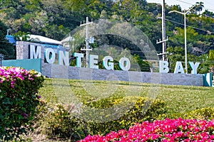 The new Montego Bay sign in Jamaica