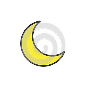 New moon filled outline icon