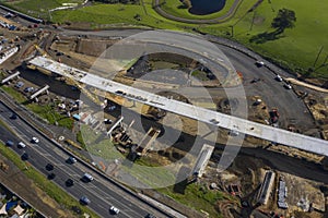 A new motorway or highway under construction