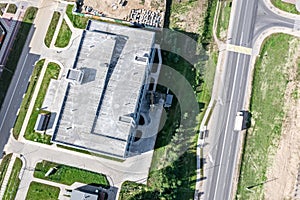 New multilevel parking garage under construction. aerial view