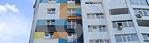 New multy storey residential building and blue sky