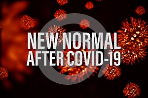 New normal after Covid19 text with 3d rendering covid-19 coronavirus background for lifestyle change after virus crisis content.