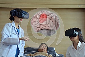 New normal Futuristic Technology in medical concept doctor describes patient by using artificial intelligence, machine learning, d