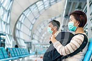 New normal lifestyle ,Air travellers must wear masks to protect covid-19