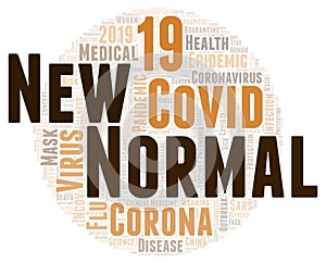 New normal word cloud concept on white background