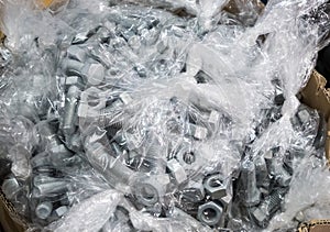 New nuts and bolts in the plastic bag