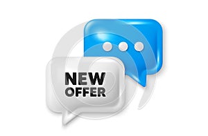 New offer tag. Special price sign. Chat speech bubble 3d icon. Vector