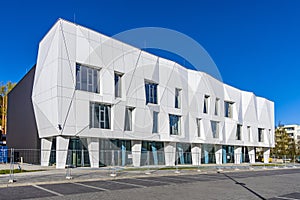 New office facility of Ursynow district Municipality Hall office building at Aleja Komisji Edukacji Narodowej Avenue in Imielin