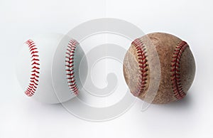 New and old baseball