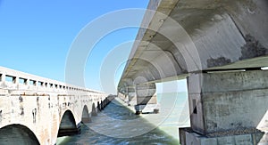 New and Old Bridge and power poles