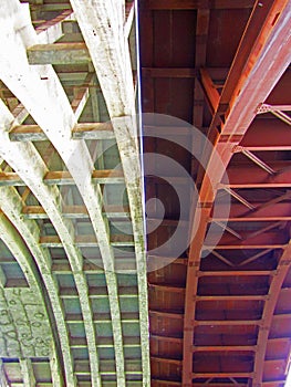The new and old bridge Trezzo sull`Adda photo