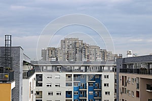 New and old buildings cityscape Belgrade