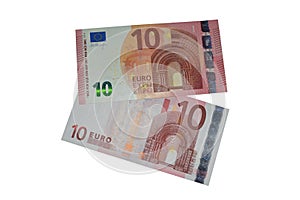 New and old ten euro banknote europa series