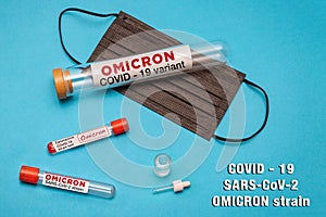 New Omicron variant of Covid-19 coronavirus in test tubes