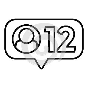 New online message icon outline vector. Change subscribers