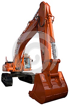 New orange excavator