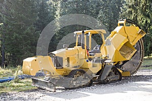 New orange road construction Trencher